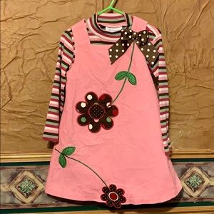 Bonnie Jean NWT, 3T 2 piece Corduroy flower dress